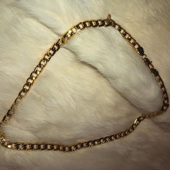 18KGP CURB CHAIN 8MM! UNISEX - Picture 1 of 2